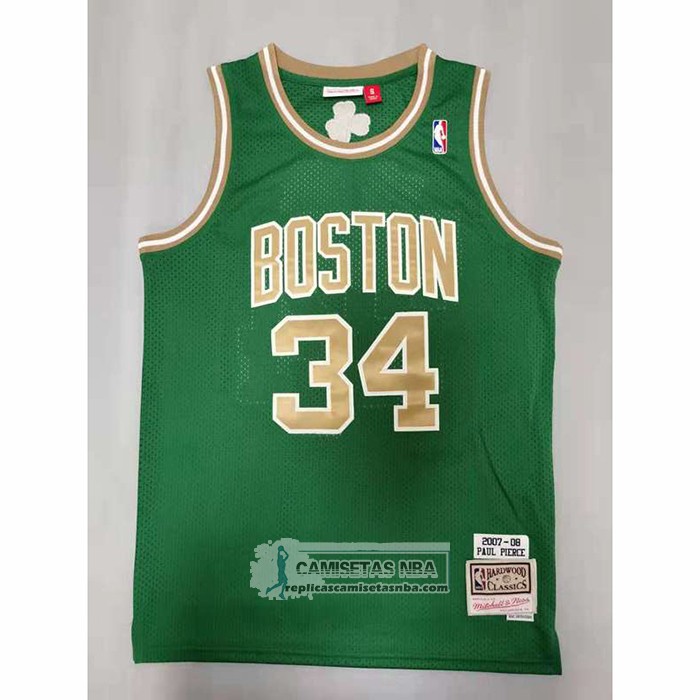 Camiseta Boston Celtics Paul Pierce NO 34 Mitchell & Ness 2007-08 Verde